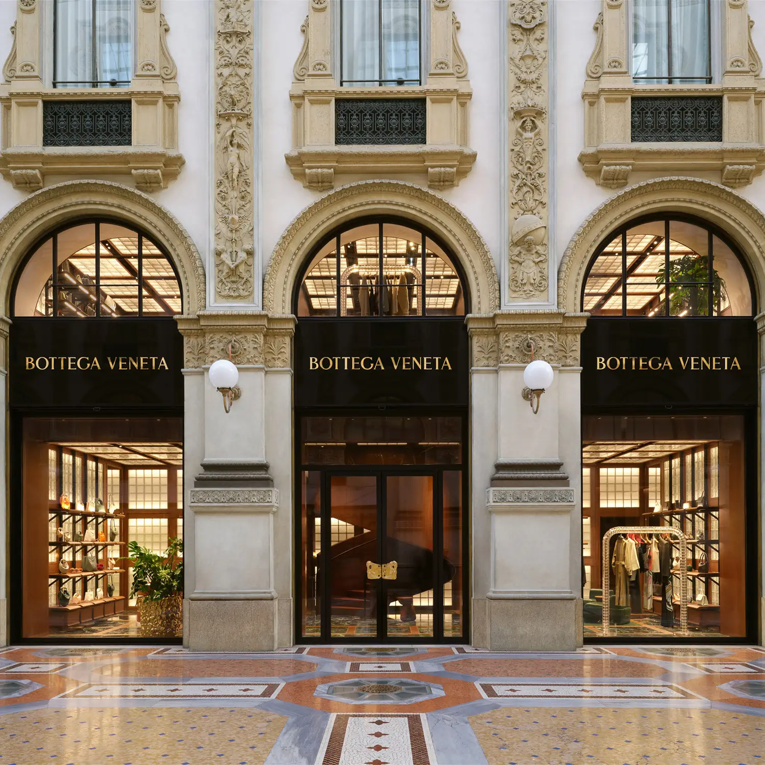 Bottega Veneta opens first store by Matthieu Blazy in Milan's historic Galleria Vittorio Emanuele II