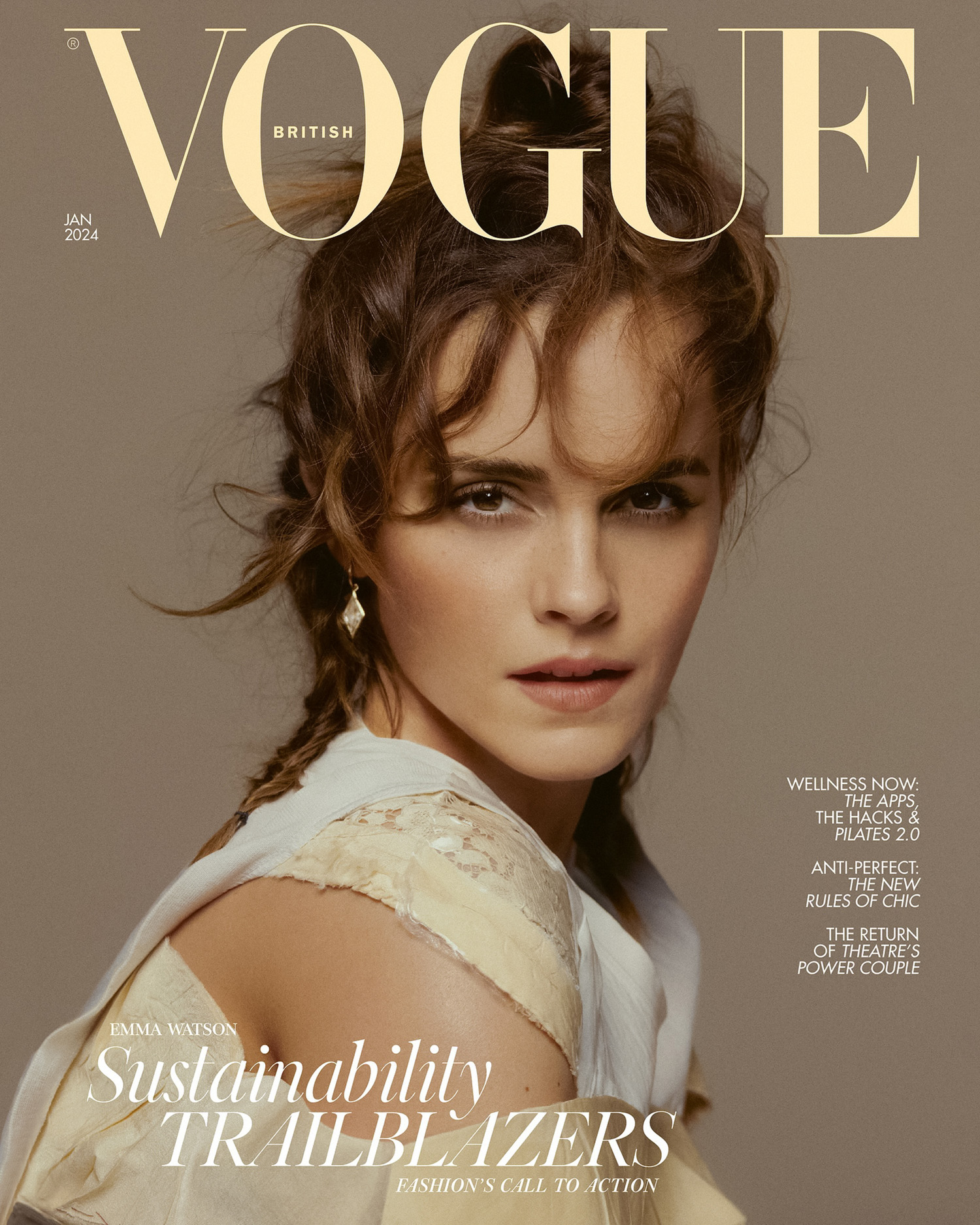 Emma Watson covers British Vogue January 2024 by Charlotte Wales