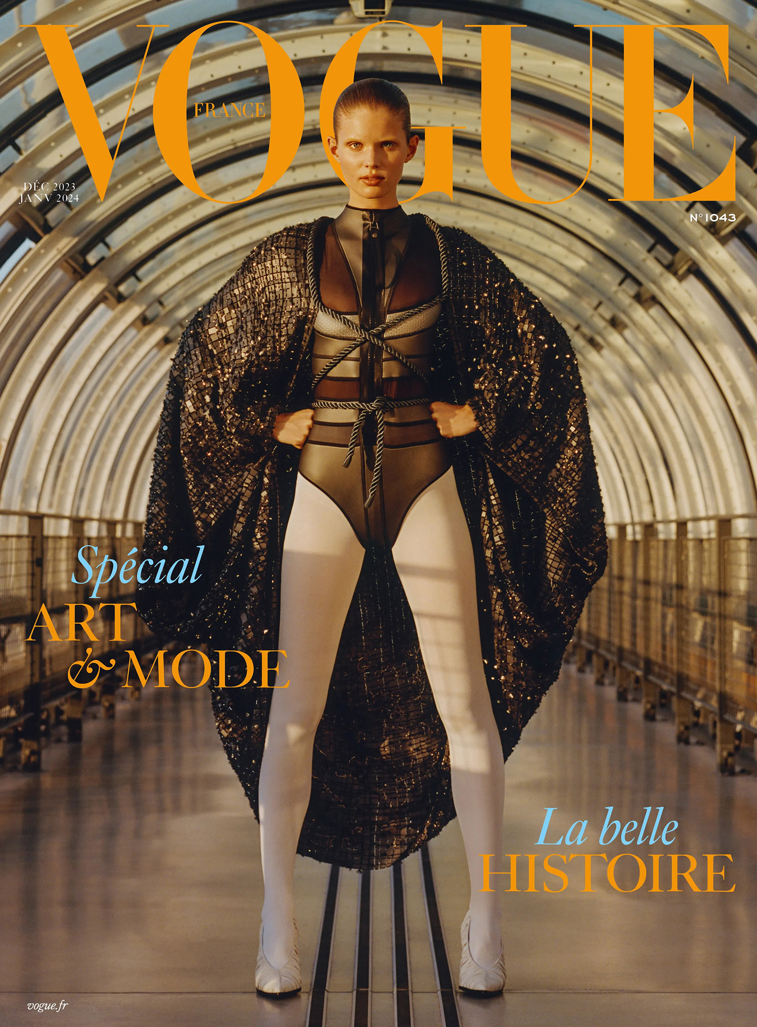 Ida Heiner covers Vogue France December 2023-January 2024 by Théo de Gueltzl