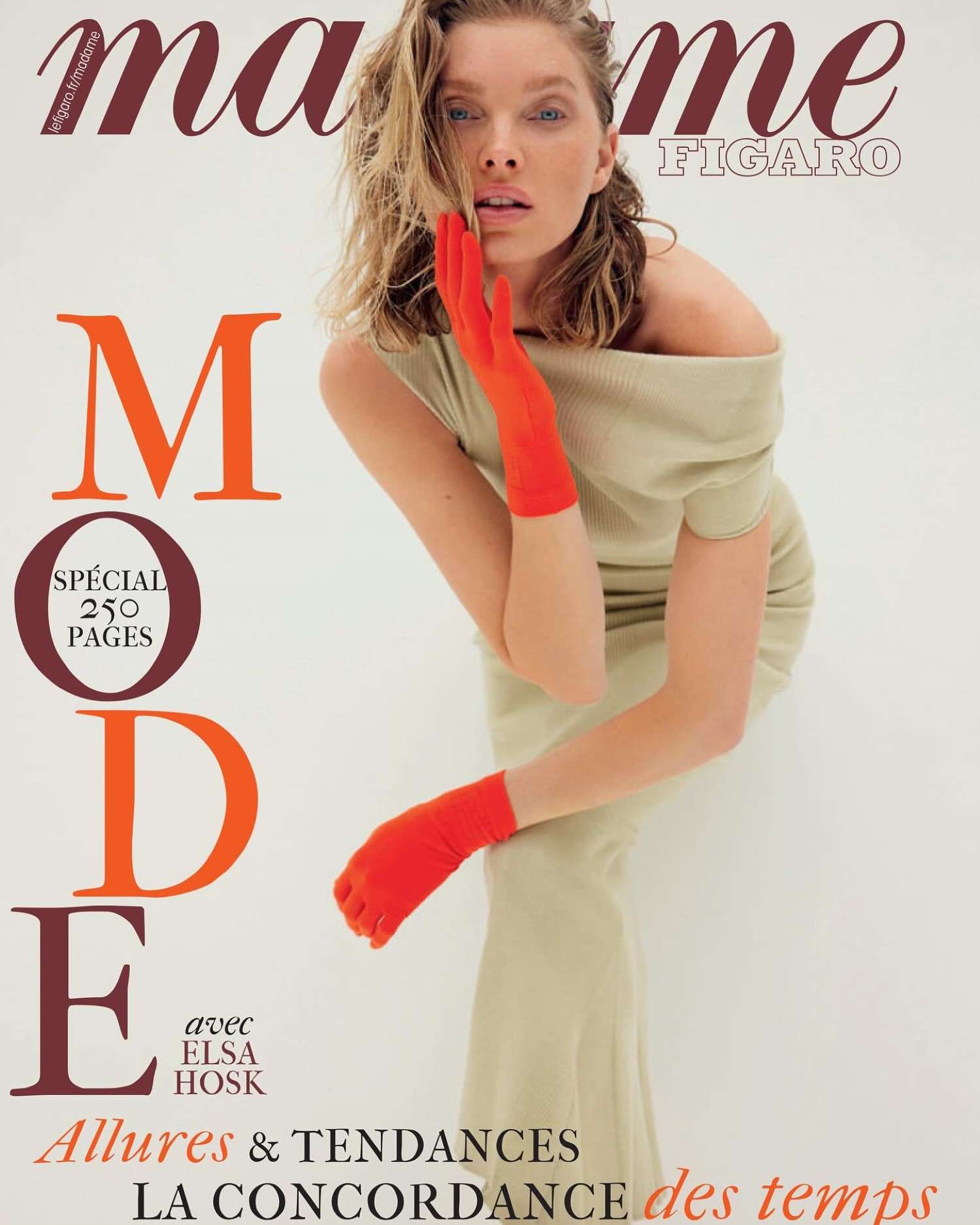 Elsa Hosk covers Madame Figaro February 23rd, 2024 by David Roemer