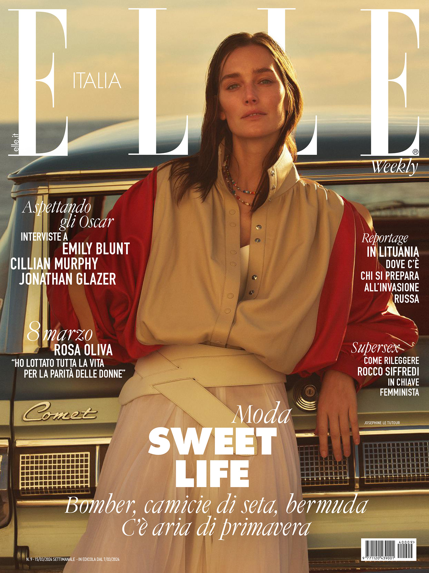 Joséphine Le Tutour covers Elle Italia March 7th, 2024 by Marie Schmidt