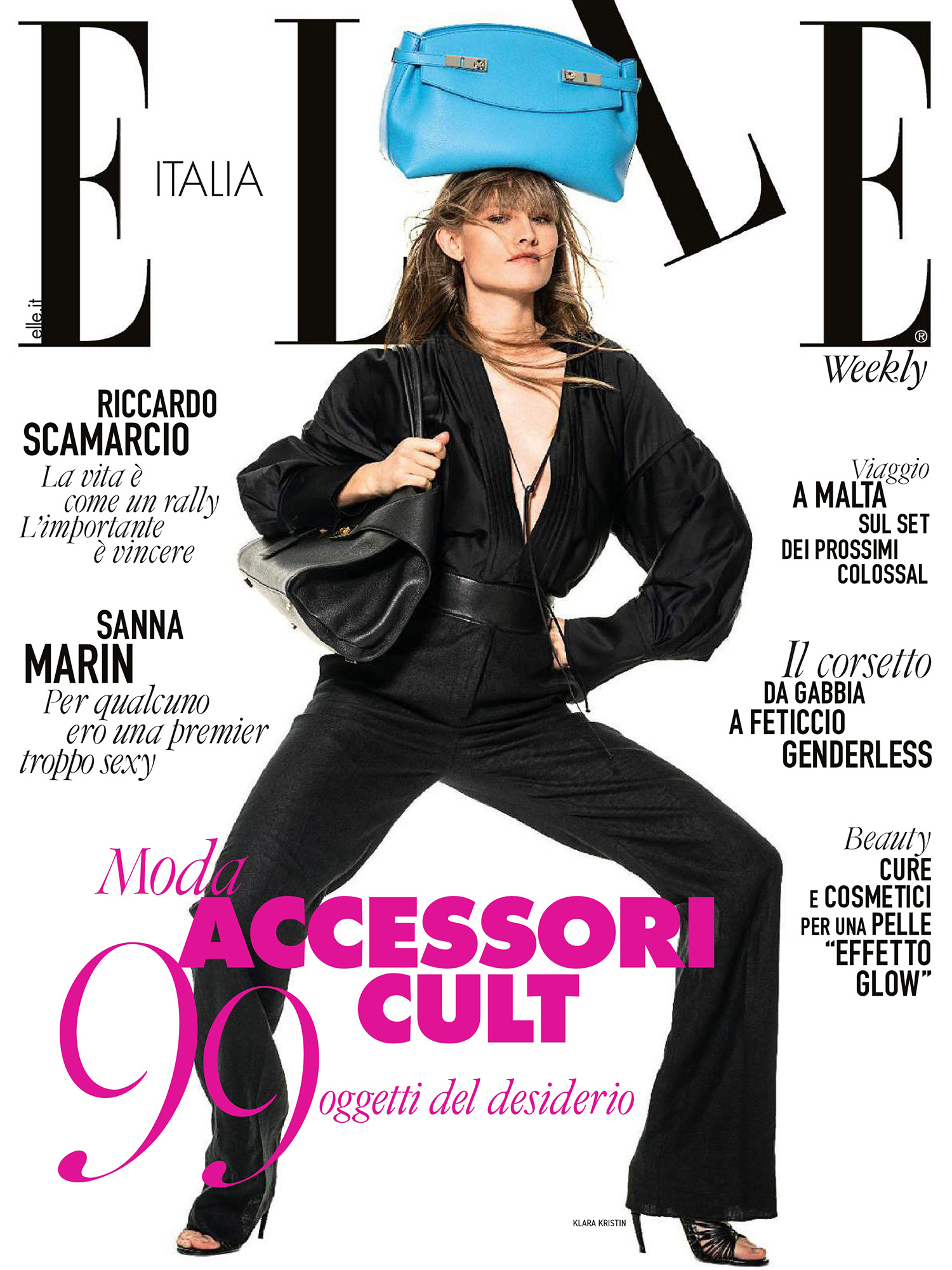 Klara Kristin covers Elle Italia March 14th, 2024 by Gilles Bensimon