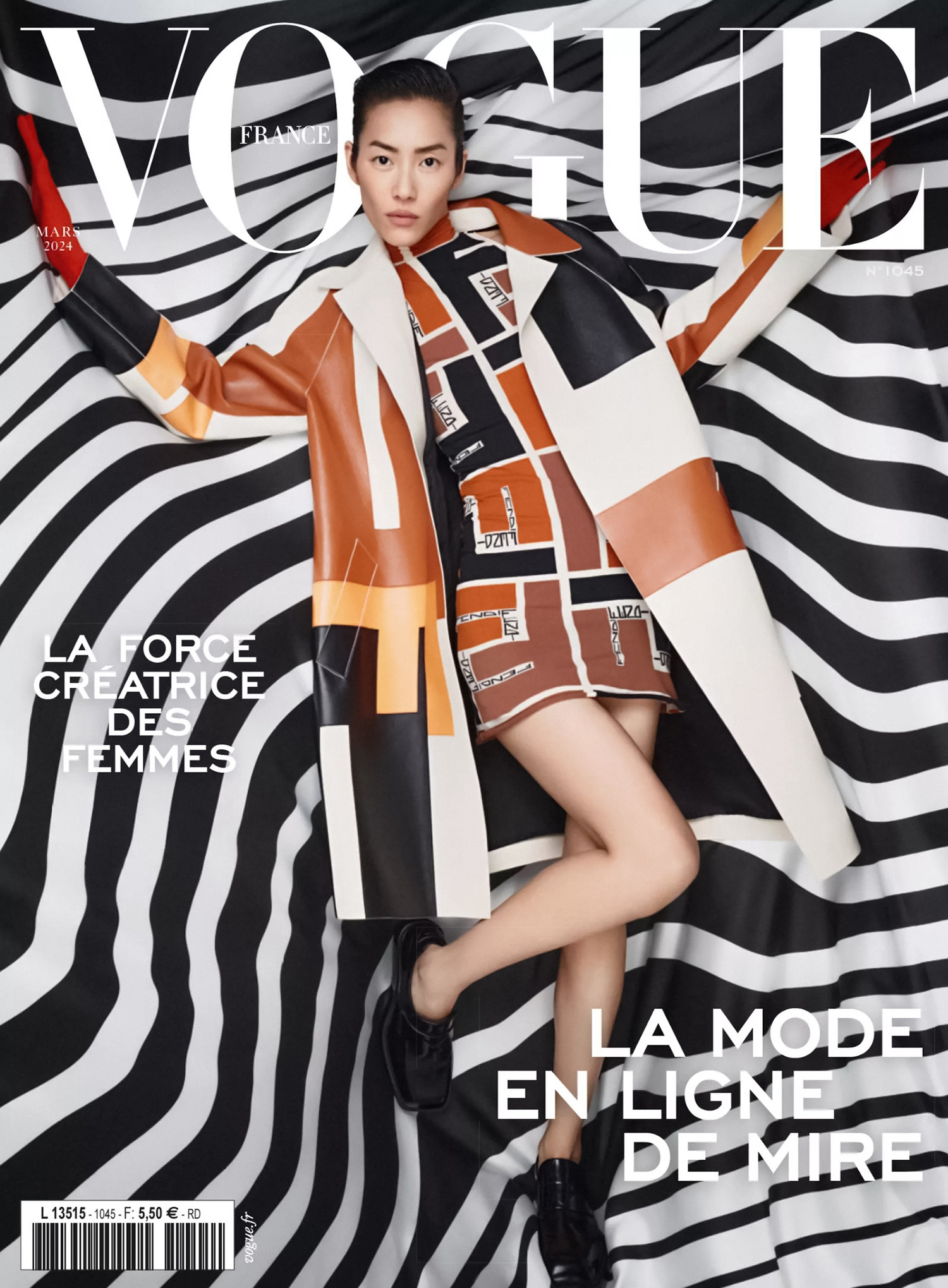 Liu Wen covers Vogue France March 2024 by Julien Martinez Leclerc