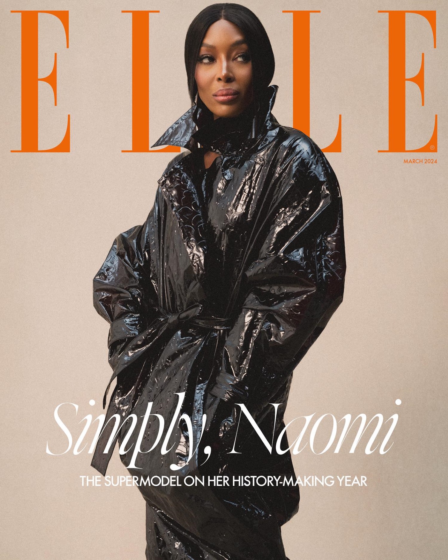 Naomi Campbell covers Elle UK March 2024 by Quil Lemons