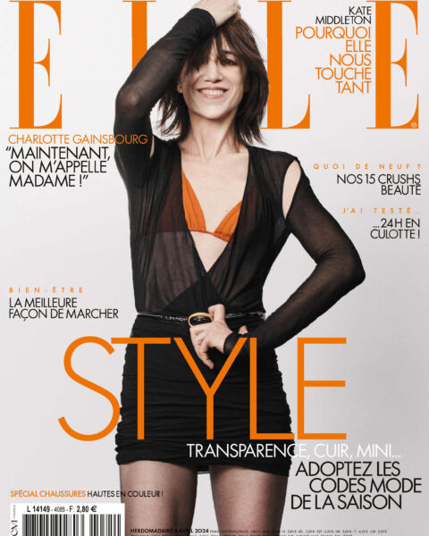 Charlotte Gainsbourg in Saint Laurent on Elle France April 4th, 2024 by Paola Kudacki