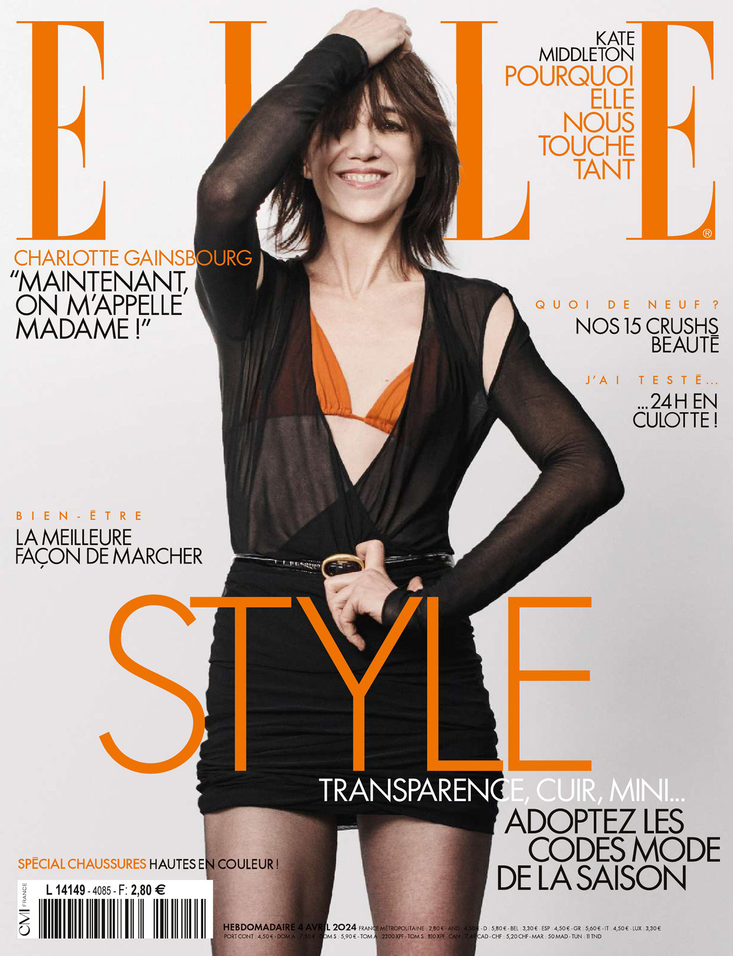 Charlotte Gainsbourg in Saint Laurent on Elle France April 4th, 2024 by Paola Kudacki