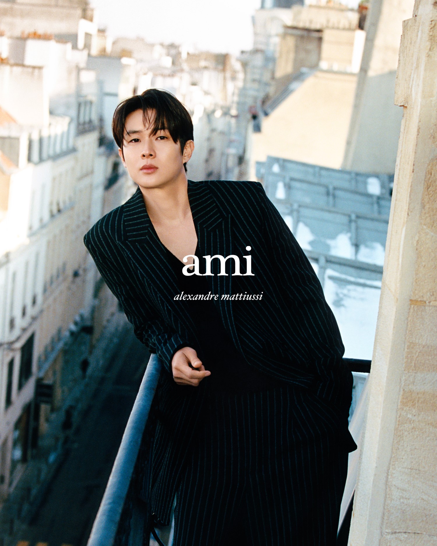 Choi Woo-shik brings a touch of effortless elegance to AMI Alexandre Mattiussi's Spring-Summer 2024 campaign