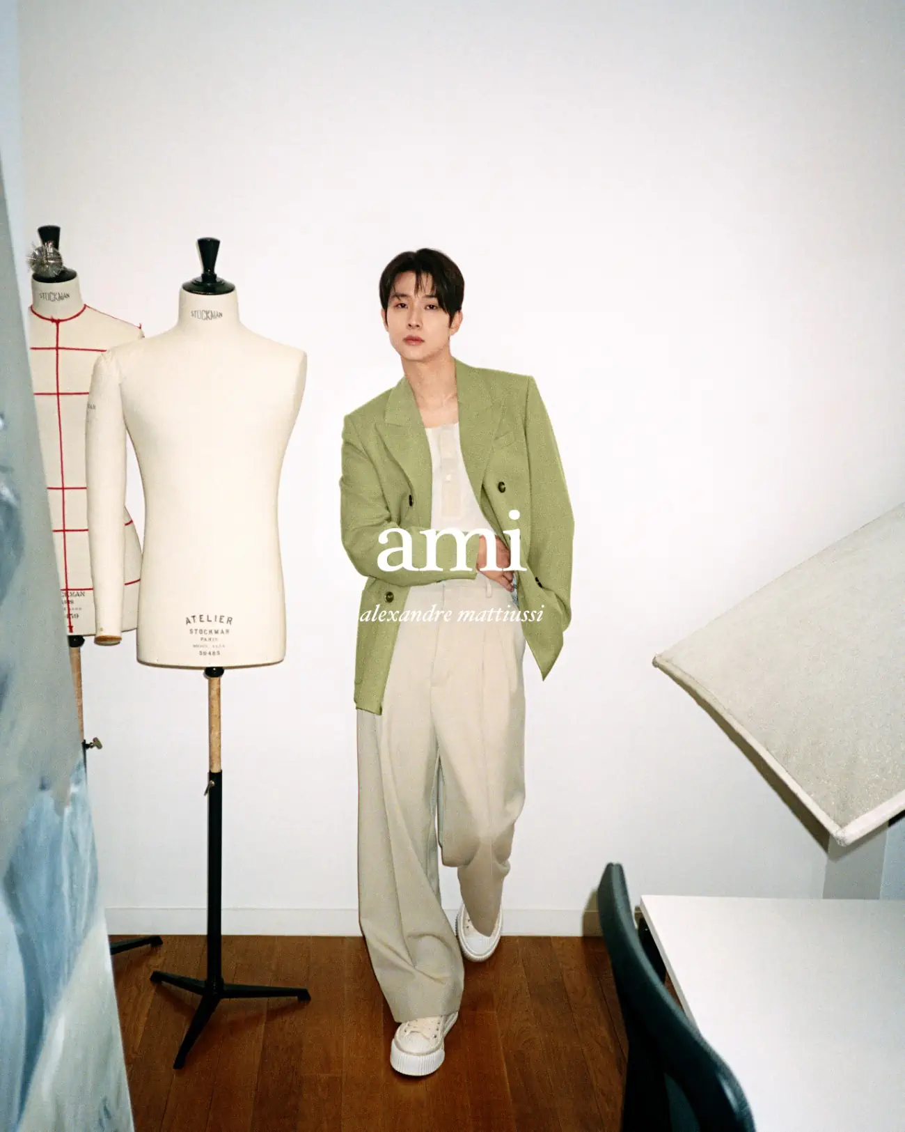 Choi Woo-shik brings a touch of effortless elegance to AMI Alexandre Mattiussi's Spring-Summer 2024 campaign