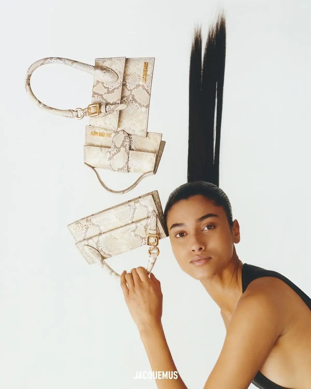 Imaan Hammam stars as the face of Jacquemus' ''Les Sculptures'' Spring-Summer 2024 campaign