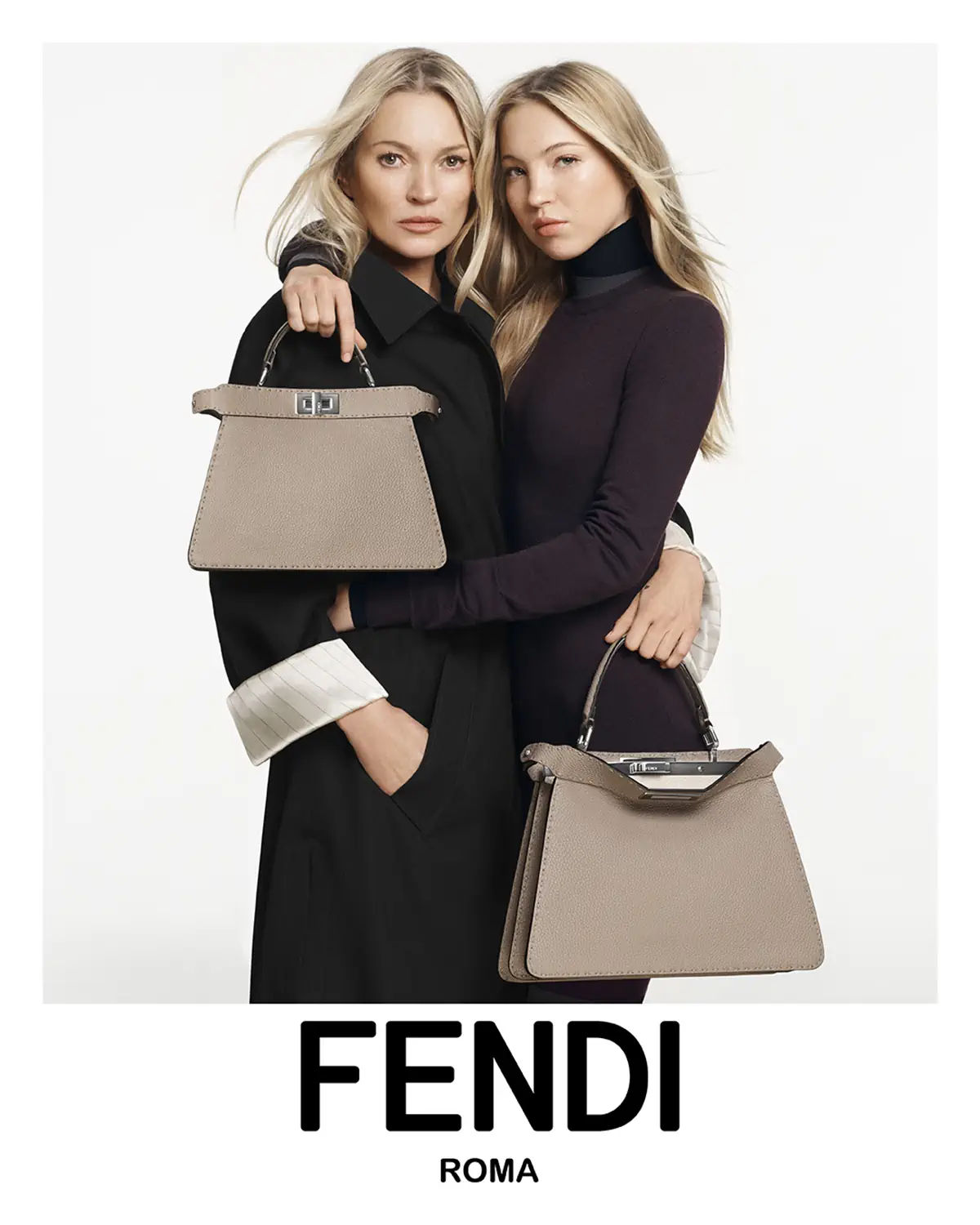 Kate Moss and Lila Moss glow in Fendi 2024 Peekaboo campaign