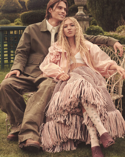 Lila Moss and Louis Baines by Daniel Jackson for Vogue Global April 2024