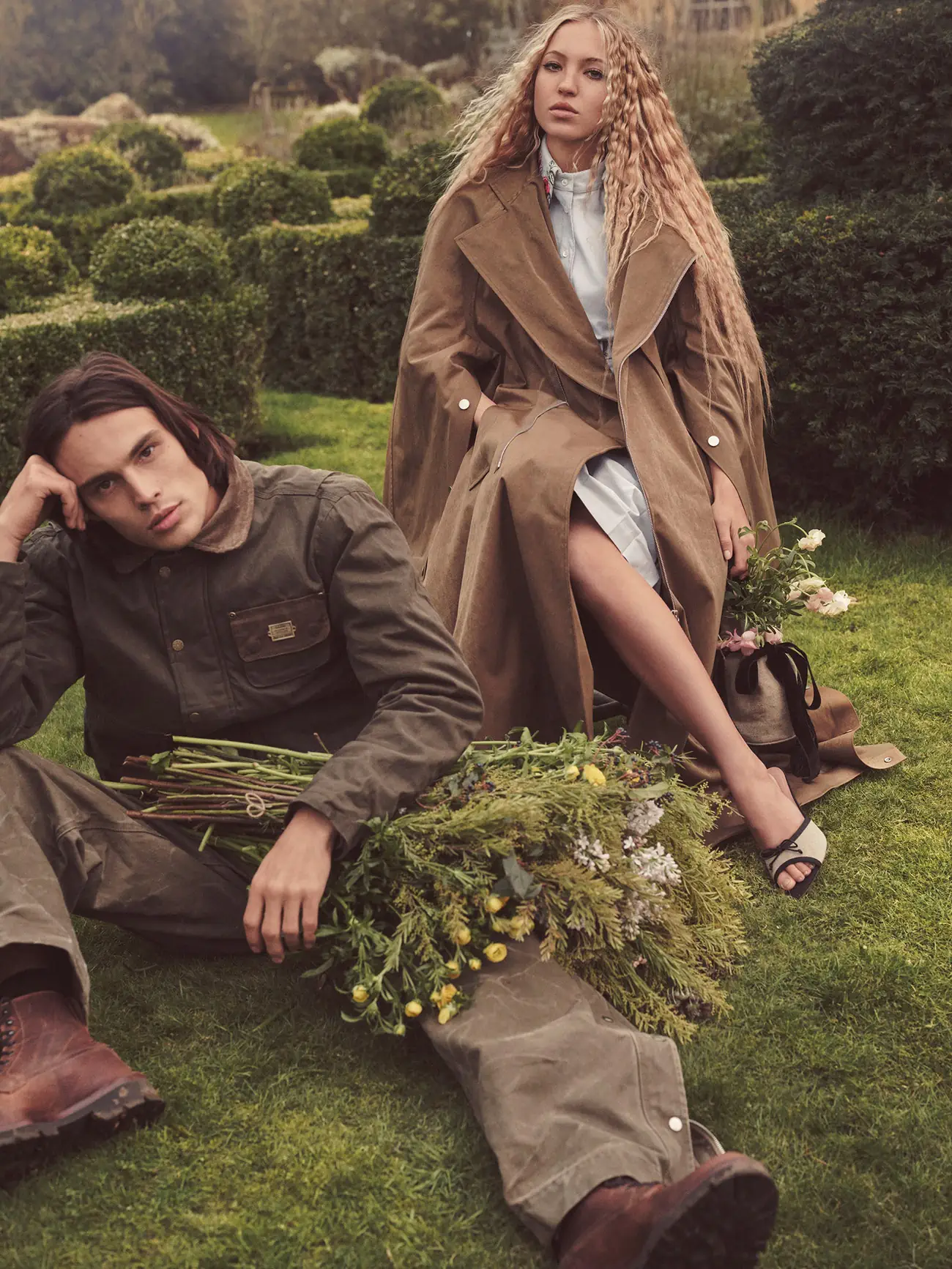 Lila Moss and Louis Baines by Daniel Jackson for Vogue Global April 2024