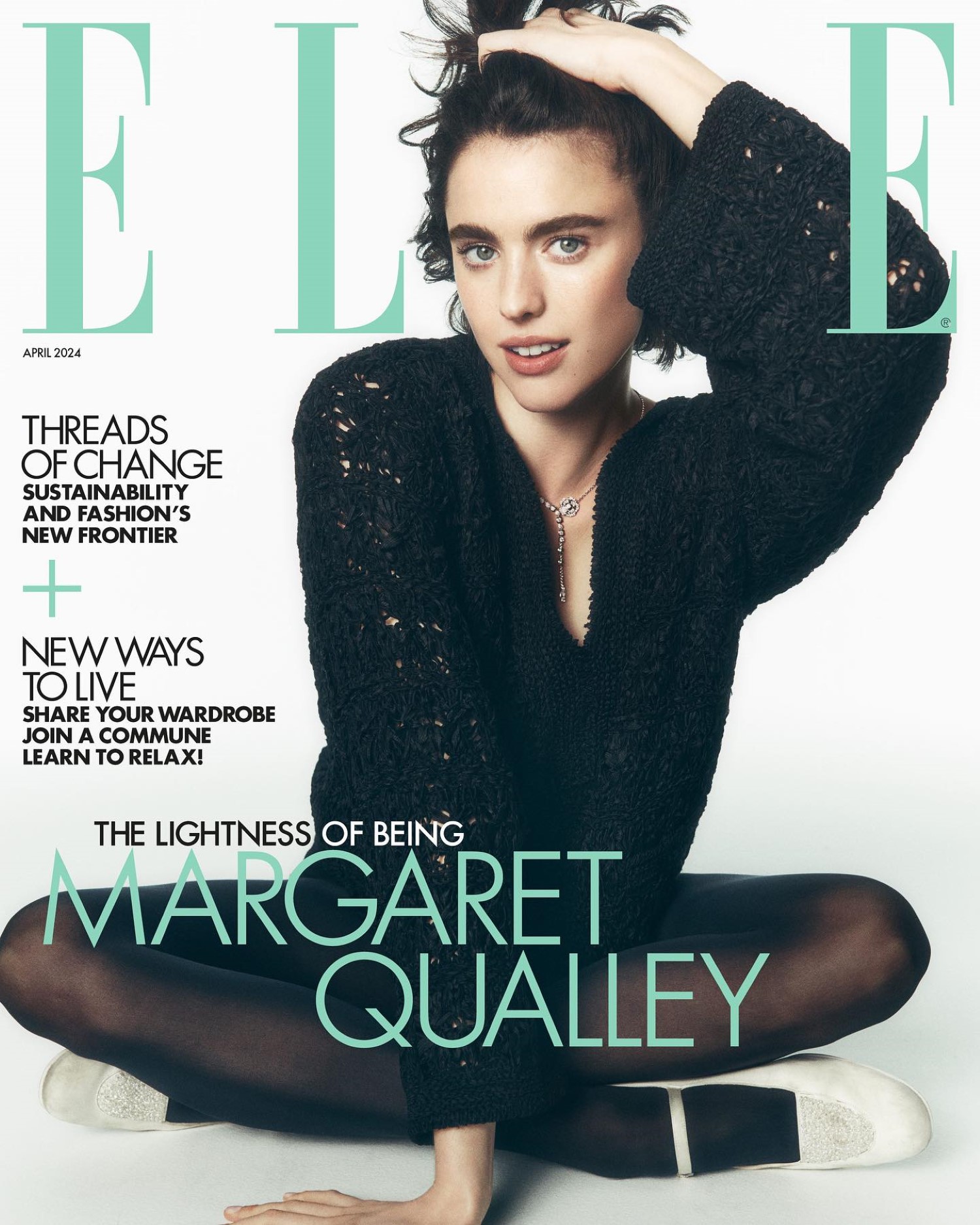 Margaret Qualley in Chanel on Elle UK April 2024 by Tom Schirmacher
