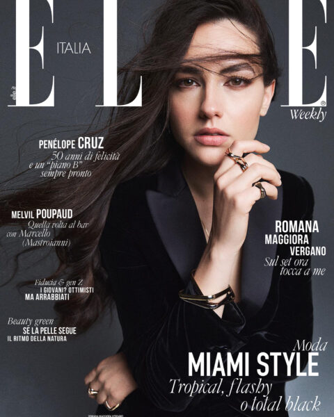 Romana Maggiora Vergano covers Elle Italia April 25th, 2024 by Adriano Russo