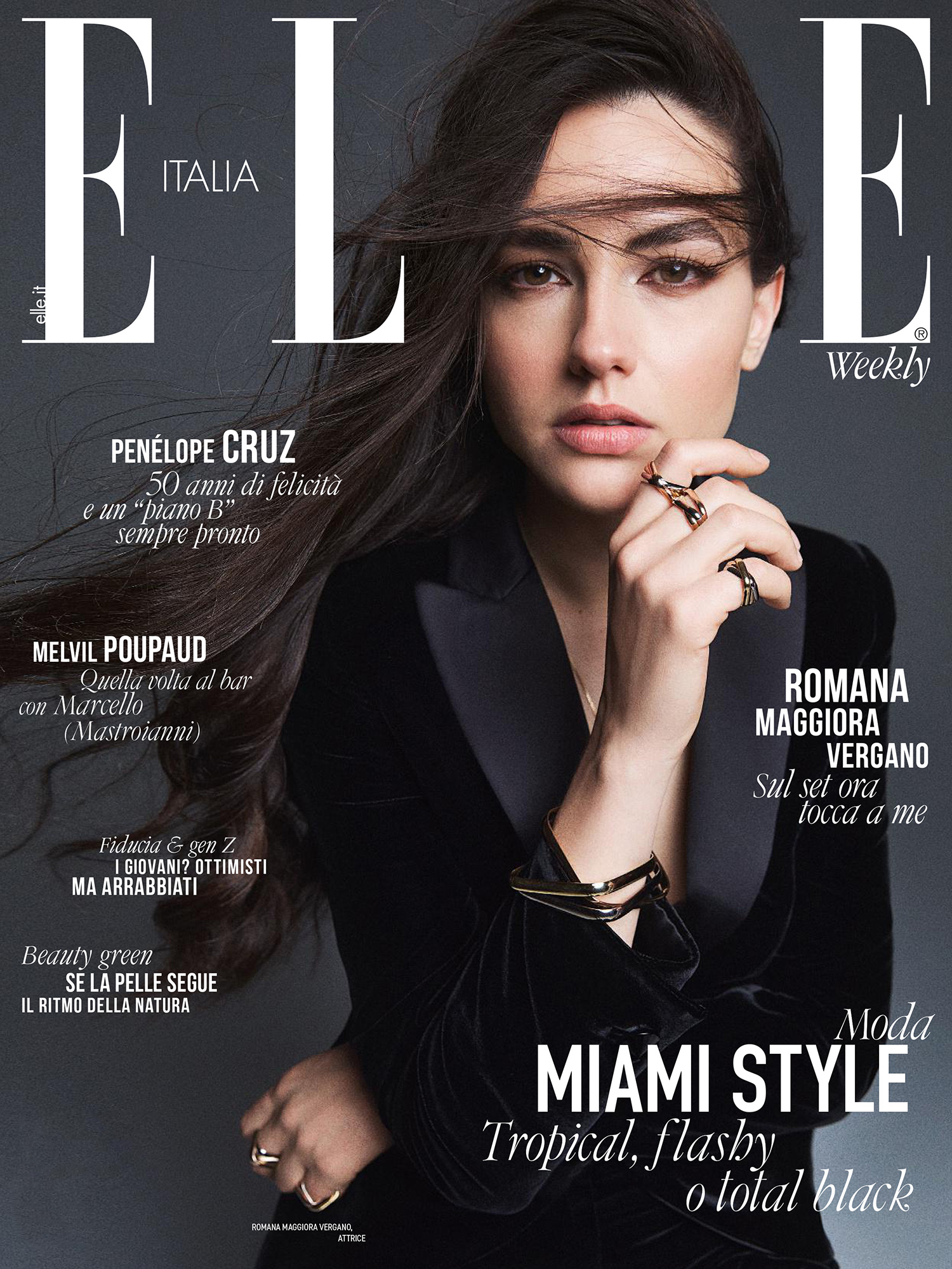 Romana Maggiora Vergano covers Elle Italia April 25th, 2024 by Adriano Russo