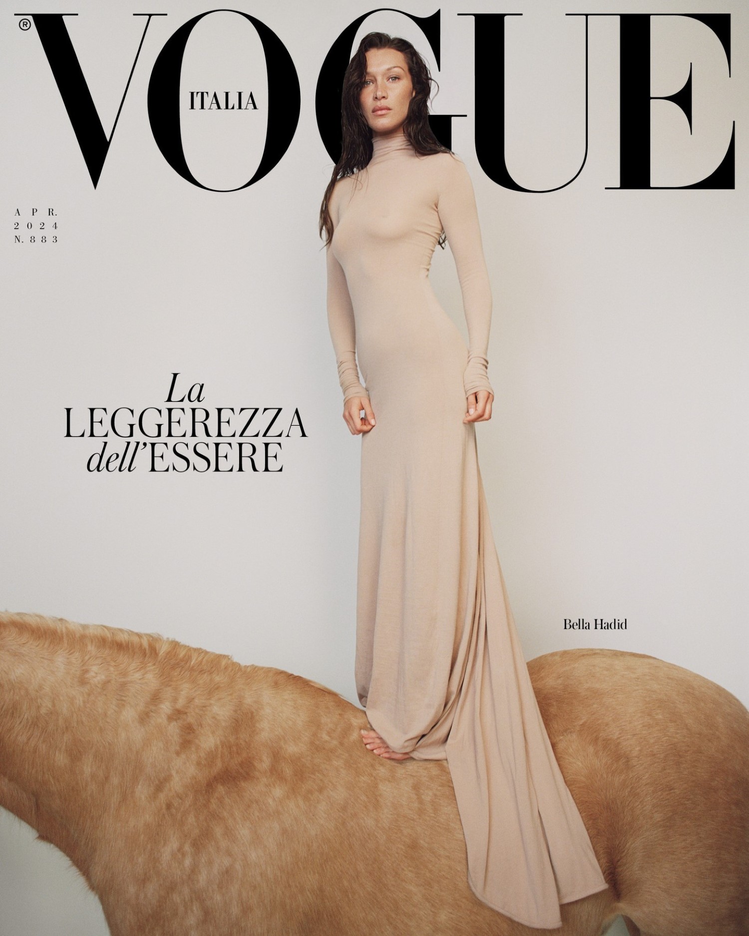 Bella Hadid covers Vogue Italia April 2024 by Zoë Ghertner
