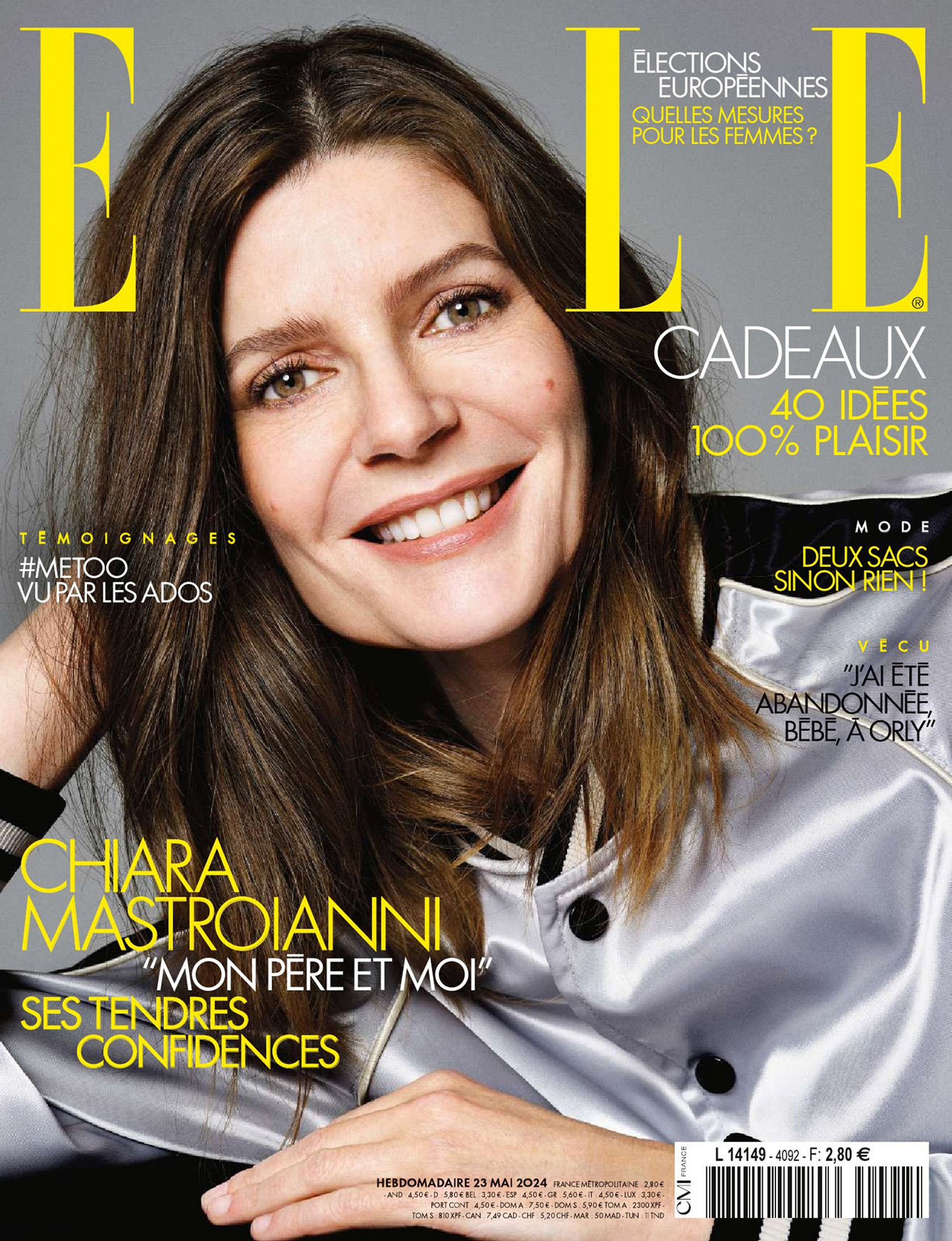 Chiara Mastroianni in Celine on Elle France May 23rd, 2024 by Dant Studio