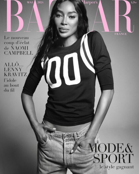 Naomi Campbell covers Harper’s Bazaar France May 2024 by Karim Sadli