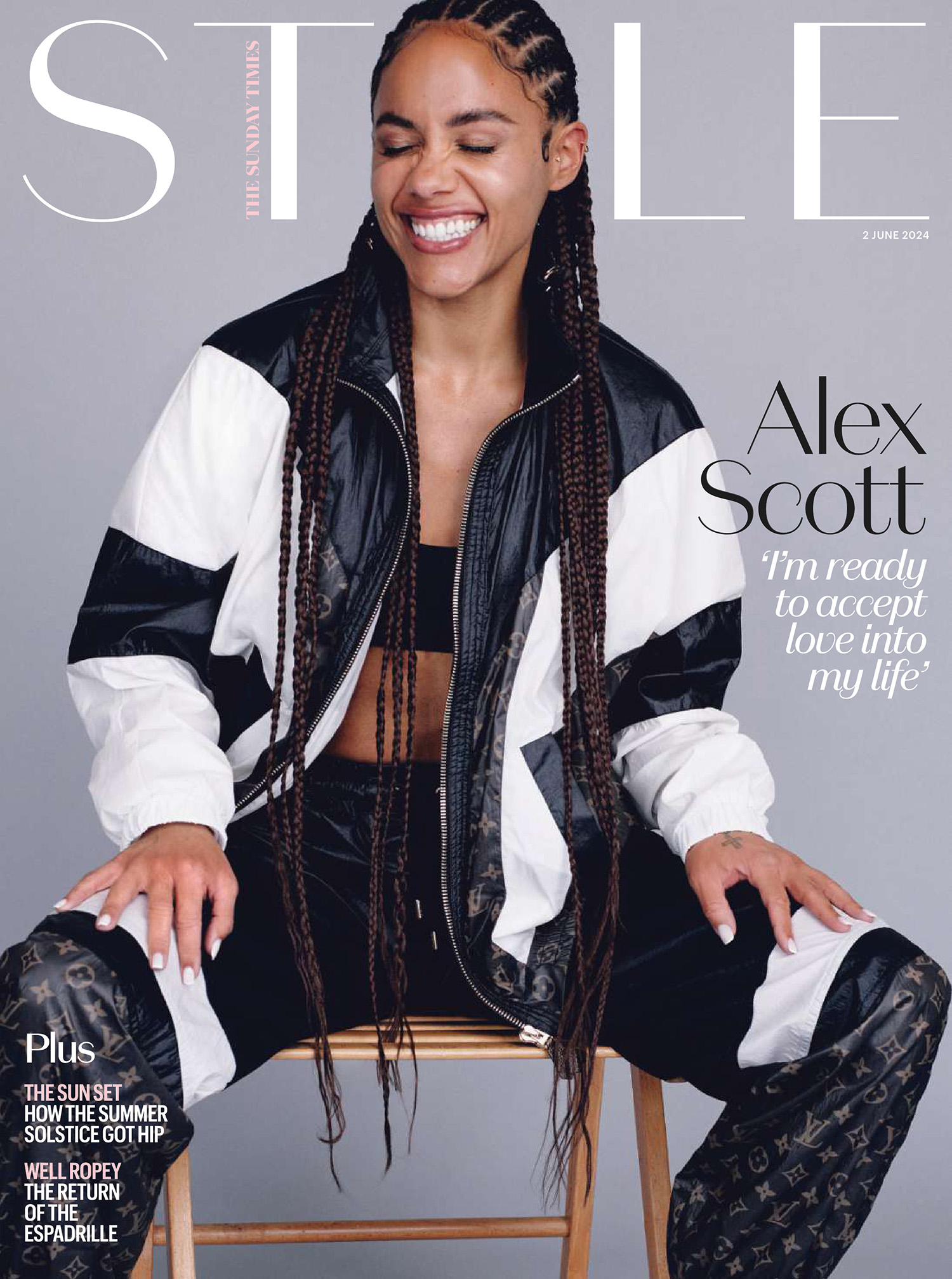 Alex Scott covers The Sunday Times Style June 2nd, 2024 by Clay Stephen Gardner