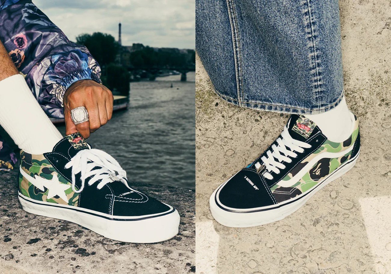 BAPE x Vans Premium Knu Skool "Camo Green": The Collab That Builds Streetwear Layer by Layer